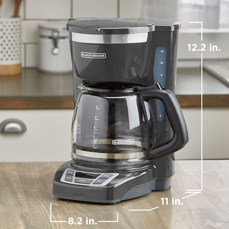 Black & Decker 12 Cup Programmable Coffee Maker in Gray CM1165GY