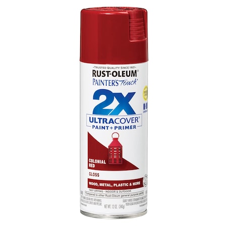 Ultra Cover 2X 12 Oz Rust-Oleum Brands Colonial Red Enamel Spray Paint, Gloss 334030