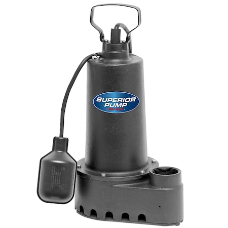 Superior 1/2 HP Ci Sump Pump Side Discharge. with Tethered Float Switch 92501
