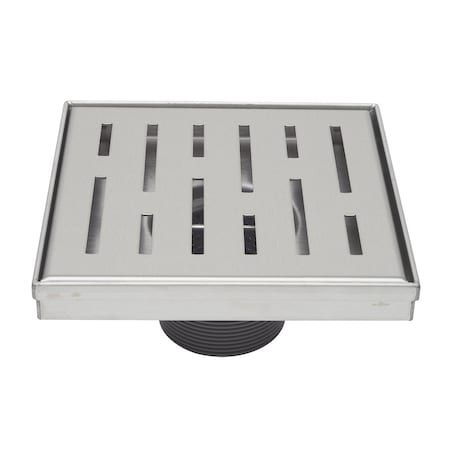 B&K 6-in Brushed Nickel Off-set Pattern Square 2-in Shower Drain 133-018S01