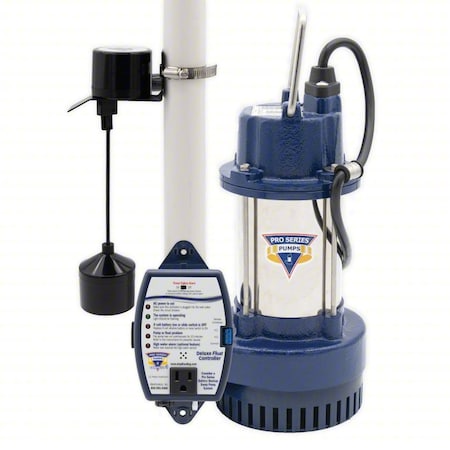 Pro Series Pumps SubmersibleSumpPump, 20ft, 13.375in, 115VAC S3050-VSC2