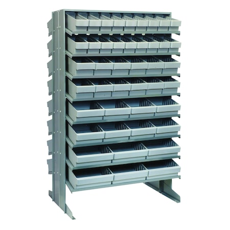Quantum Storage Systems DOUBLE SIDED PICK RACK W/88 GRAY BINS QPRD-5678GY