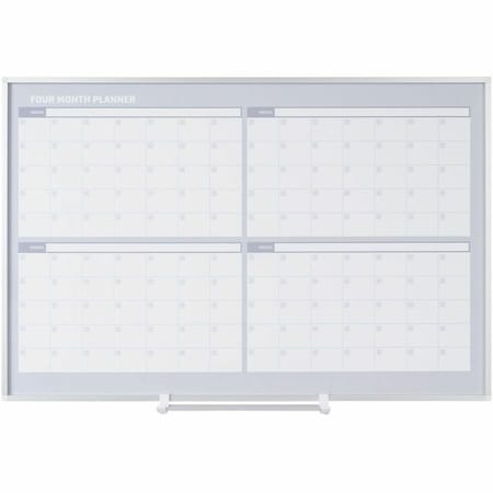 Mastervision Calendar Planning Board, Steel, 38 in, 50 in, Aluminum Frame, White/Gray, Matte GA05105830