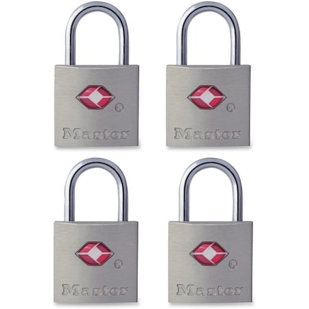 Master Lock 7/8 in. H X 7/16 in. W X 7/8 in. L Steel Key Luggage Lock, PK4 4683Q
