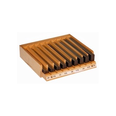 Suburban Two-Way Steel Parallels, 9-Pair Matched Set A in Wooden Storage Case TWP9-SET-A