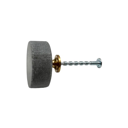 Homeroots Set of Six Gray Disc Knob Stone Drawer Pull Knobs, 6PK 635784