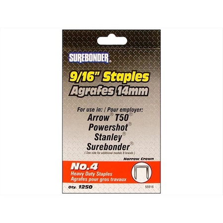 Fpc Surebonder Staples Heavy Duty No. 4- 0.56 in. 1250pc SRB55916