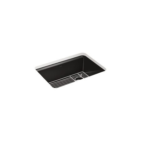 Kohler Riverby 27 undermount single-bowl kitchen sink Black Black 8668-5UA1-7