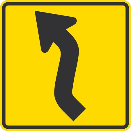 Lyle W1-4R, Right Reverse Curve (Symbol), 24x24, Diamond Grade, Yellow G-12686-DG_24x24