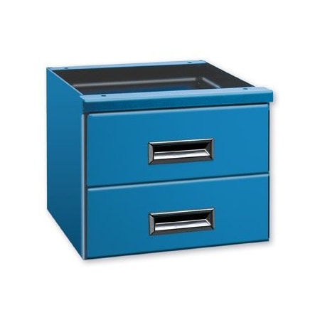 Pucel 2-Drawer Unit, 15.5 in W x 24 in D x 12.5 in H, Gray 1424-2