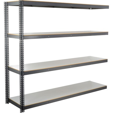 Global Industrial 4 Shelf, Standard Duty Boltless Shelving Add On, 96"Wx24"Dx72"H, Laminate Deck B3164944