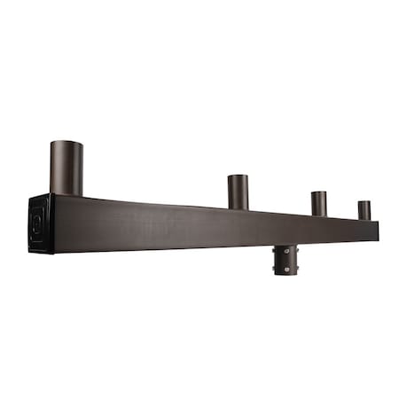 J&H Led 64 in. 180-Deg Quad In-Line Low Prof Bullhorn Mount Bracket Tenon Adapter for Round Pole Lights JH-1LPB4-54C