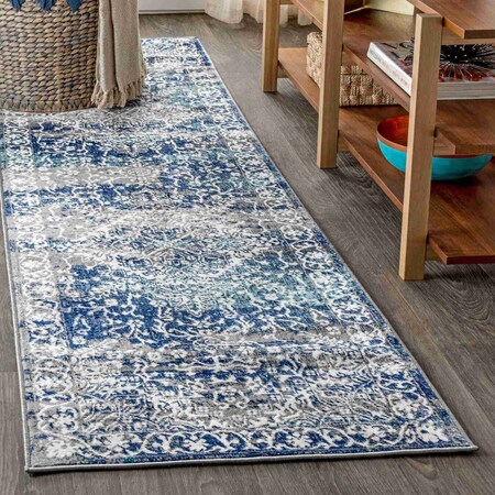 Jonathan Y Modern Persian Vintage Medallion Navy/Light Gray 2 ft. x 8 ft. Runner Rug MDP100B-28