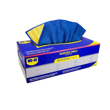 Wd-40 Multipurpose Microfiber Towel with Scrub Corner - Blue Color, 24PK L40126
