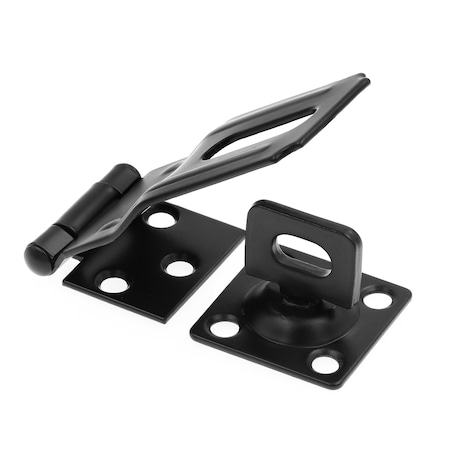 Prime-Line Door and Gate, Safety Hasp Hinge Latch with Swivel Staple 3-1/2 inch with Screws, Matte Black U 117128
