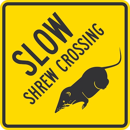 Lyle Slow Shrew Crossing (with Shrew Graphic), 36x36, Engineer Grade, Yellow G-16104-EG_36x36