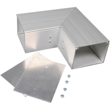 Wiremold Flat Elbow Fitting, Gray, Aluminum ALA3811