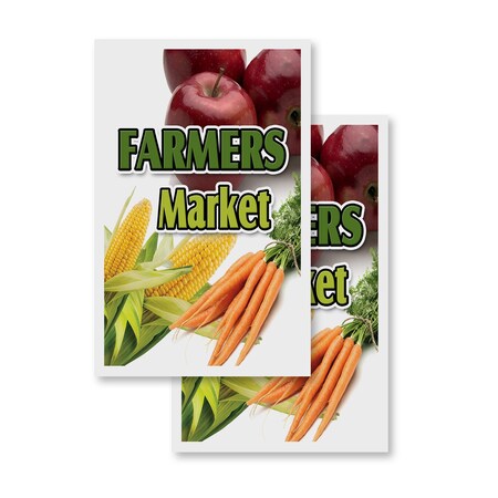 Signmission Farmers Market, Vinyl Decals Only 24 Inch x 36 Inch, Vinyl Decal, 2PK DSB-2436-2PACK-Farmers Market
