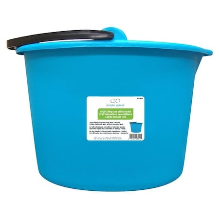 Simple Spaces Mop Bucket, 11 qt Capacity, Oblong, Recycle Polypropylene Bucket/Pail, Aqua 8011