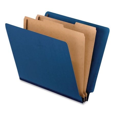 Pendaflex Colored End Tab Classification Folders, Straight Tab, 2 Dividers, 6 Fasteners, Letter, Blue, 10PK 23217EE