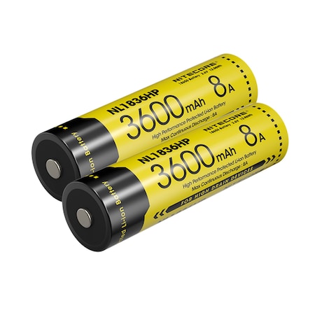 Nitecore NL1836HP 3600mAh Rechargeable 18650 Battery, 2PK NL1836HP 2 PACK