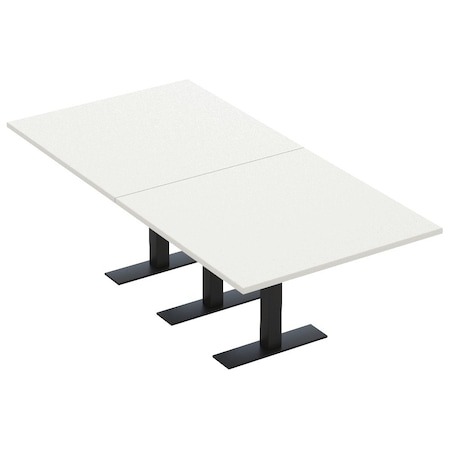 Skutchi Designs 8ft Conference Table With Power Unit | 8 Person Modular Rectangular Meeting Table | Harmony Series HAR-REC-48x96-T.BK-W960-NA