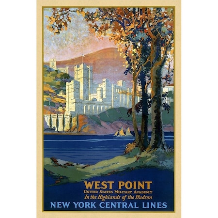Homeroots West Point New York Vintage Travel Unframed Print Wall Art 394360