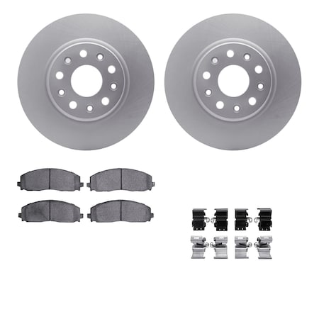 Dynamic Friction Co DFC GEOSPEC Coated Rotor- Heavy Duty Brake Pad includes Hardware 4412-42032