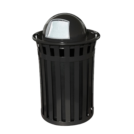 Witt Industries 50 gal Round Outdoor Can, Black, Metal M5001-DT-BK