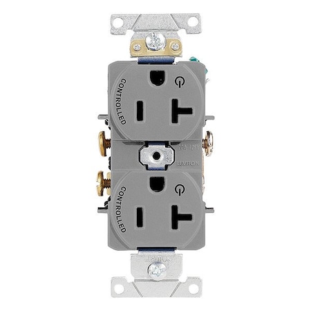 Leviton Duplex Outlet, Gray 20A 125V 5362-S2G