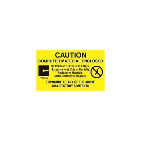 Bubblefast 3 x 5'' - ''Computer Material Enclosed'' Labels BFDL9201