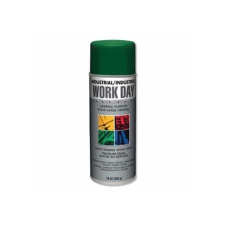 Krylon Industrial Industrial Work Day, Enamel Paint, 10 oz Aerosol Can, Green, 12PK 425-A04408007