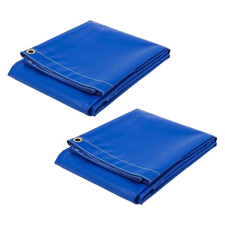 Mytee Products 8ft x 10ft Heavy Duty Blue 18oz Vinyl Utility Tarp Waterproof, Multipurpose, Cars, Campers, 2PK VT18-8x10-BLUEx2