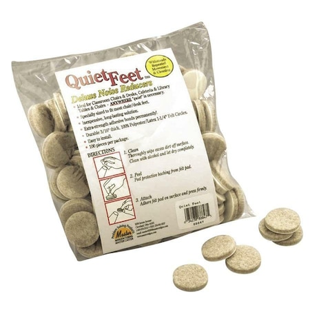 Master Caster Co Master Caster 88847 Quiet Feet Self-Adhesive Noise Reducers 1-1/4 Dia. Felt Pads Beige 100 Pack 88847