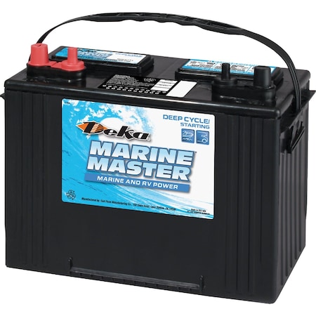 Deka Marine Master 12-Volt 600 CCA Deep Cycle/Starting Marine/RV Battery Left Front Positive Terminal 27DP