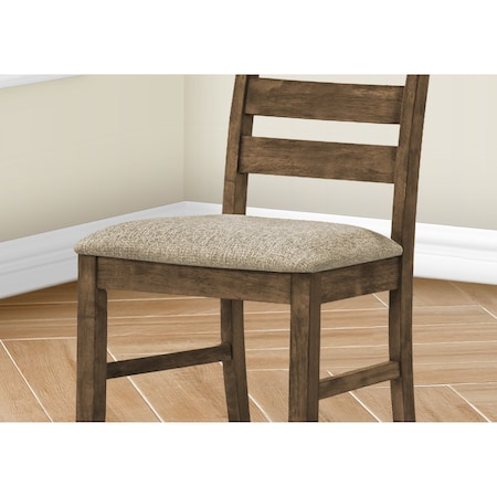 Monarch Specialties Dining Chair, 38'' Height, Upholstered, Antique Brown, Brown Fabric, Transitional, 2PK I 1342
