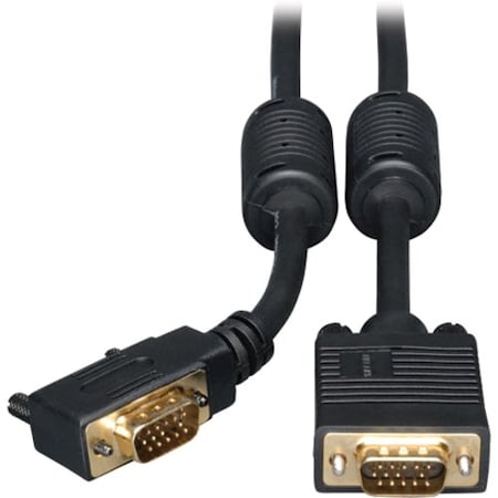 Tripp Lite 3FT SVGA GOLD RIGHT-ANGLE MONITOR CABLE W/ RGB COAX HD15M/M P502-003-RA