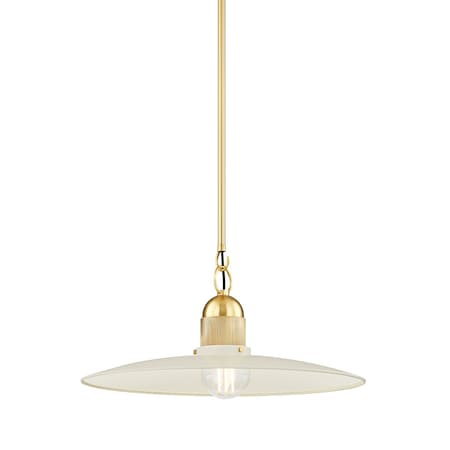 Mitzi Leanna 1 Light Pendant 52 In. Aged Brass/Soft Cream H793701-AGB/SCR