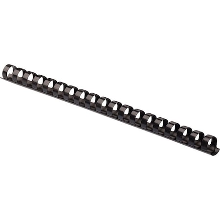 Fellowes Plastic Comb Bindings, 1/2in Diameter, 90 Sheet Capacity, Black, 100PK 52326