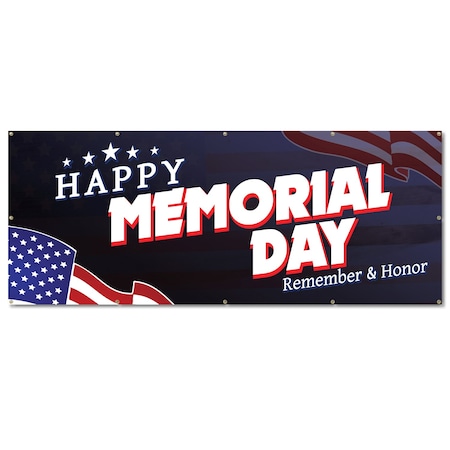 Signmission Happy Memorial Day, 48 Inch, Banner B-120-30391