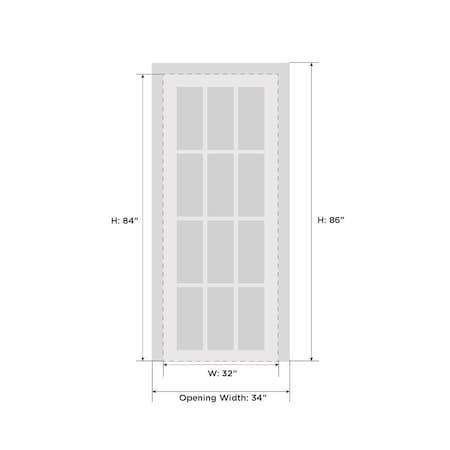 Sartodoors French Interior Door, 32" x 84", White QUADRO4055ID-WS-3284