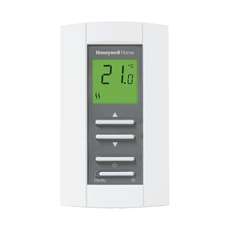 Resideo Line Voltage Thermostat, Digital, Push Button, Non-Programmable, 120V AC, 50/60 Hz TH114-A-120S