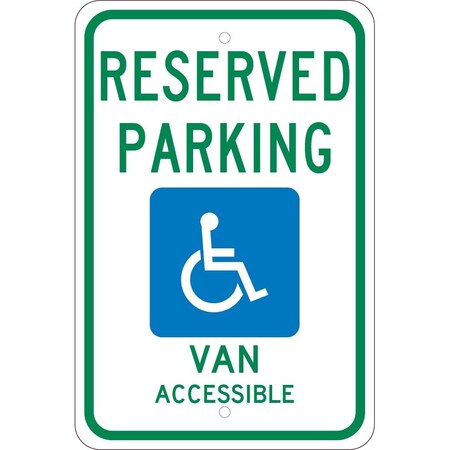 Nmc State Reserved Parking Handicapped Van Accessible Michigan Sign, TMS319J TMS319J