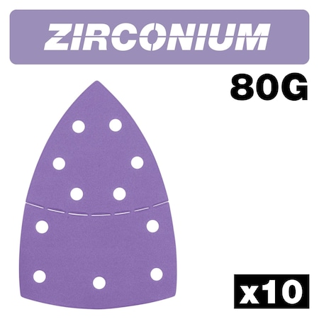 Trend Zirconium 4x6 Inch 80 Grit Detail Sanding Sheets, Pack of 10, AB/DET/80Z, 10PK U*AB/DET/80Z