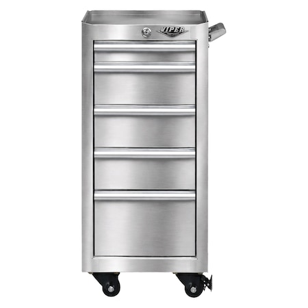 Viper Tool Storage 16-Inch 5-Drawer Stainless Steel Rolling Tool/Salon Cart V1605SSR