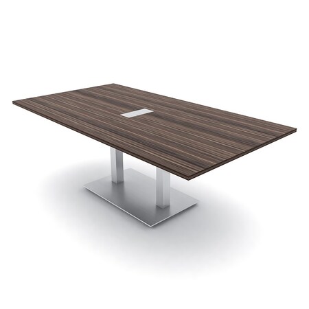 Skutchi Designs Rectangle Conference Table With Power Unit, 48 in W, 84 in L, Brown HAR-REC-48X84-DOU-H3041-ESIL