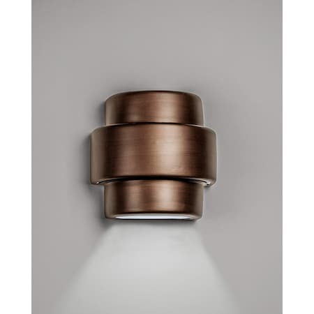 Luxury Lighting Fasciato 10 in Tall Ceramic Outdoor Wall Light, Rubbed Bronze Paint Finish, 2PK (2) 128-00-ABr-ud-7