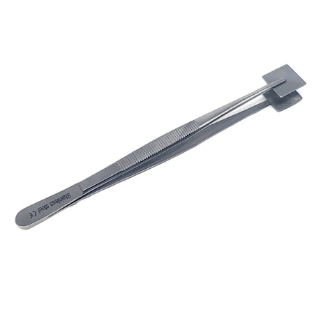 A2Z Scilab Lab Paddle Forceps with Wide Square Serrated Pads Stainless Steel Lab Tweezers - 8 inches A2Z-ZR1141