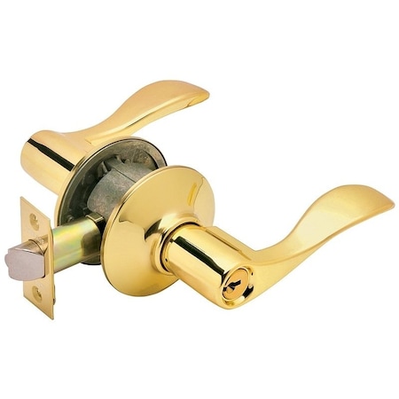 Schlage Accent Series Entry Lever Lockset, Brass, Brass F51A V ACC 505