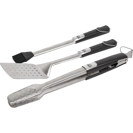 Pit Boss Rubber Handles Stainless Steel Blade 3-Piece BBQ Tool Set 67392